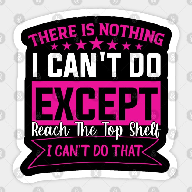 There Is Nothing Except Reach The Top Shelf sarcastic saying Sticker by greatnessprint